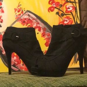 Black suede booties size 9